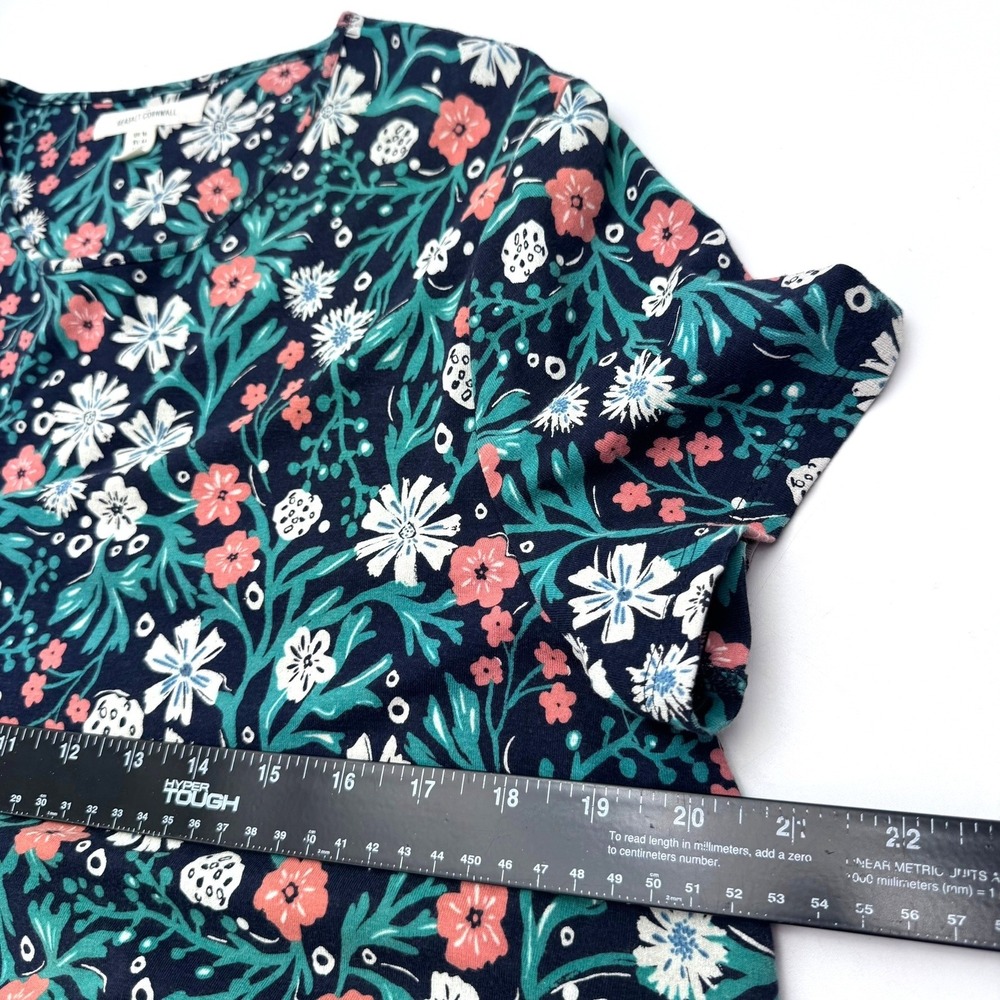 SEASALT CORNWALL Women's 12 Blue Killiow Tunic Dress Bamboo Cotton Pockets - Picture 6 of 7